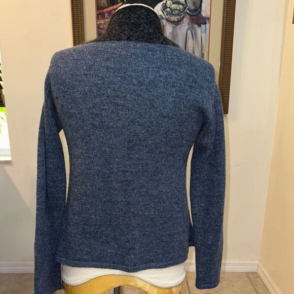 Indigenous One Weave Blue/Gray Alpaca Sweater Size Small - Picture 10 of 11